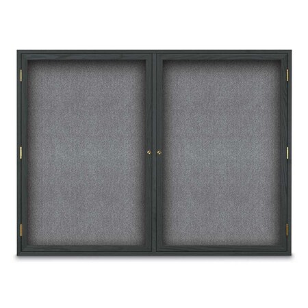 United Visual Products Sliding Door Indoor Enclosed Corkboard, 7 UV9028ACS-WHITE-CORK